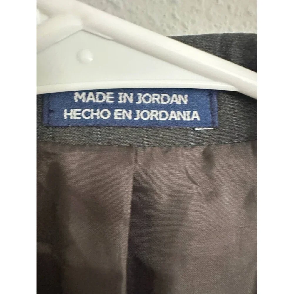 Stafford Washable Wardrobe Gray Pinstripe Blazer Men’s 44 Short Wool Blend